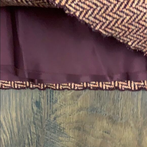 Lord & Taylor Wool Burgundy Herringbone Pencil Skirt - Picture 3 of 8